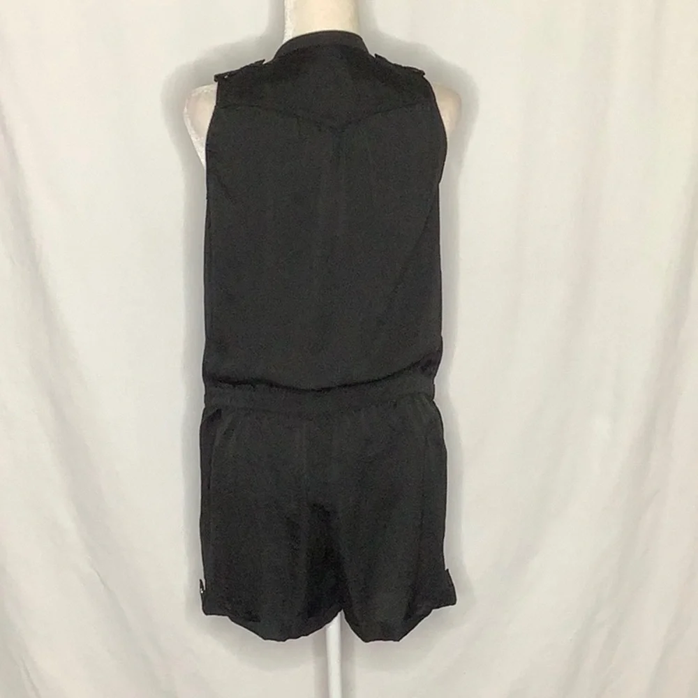 H&M Sleeveless Black Satin Romper Size 8